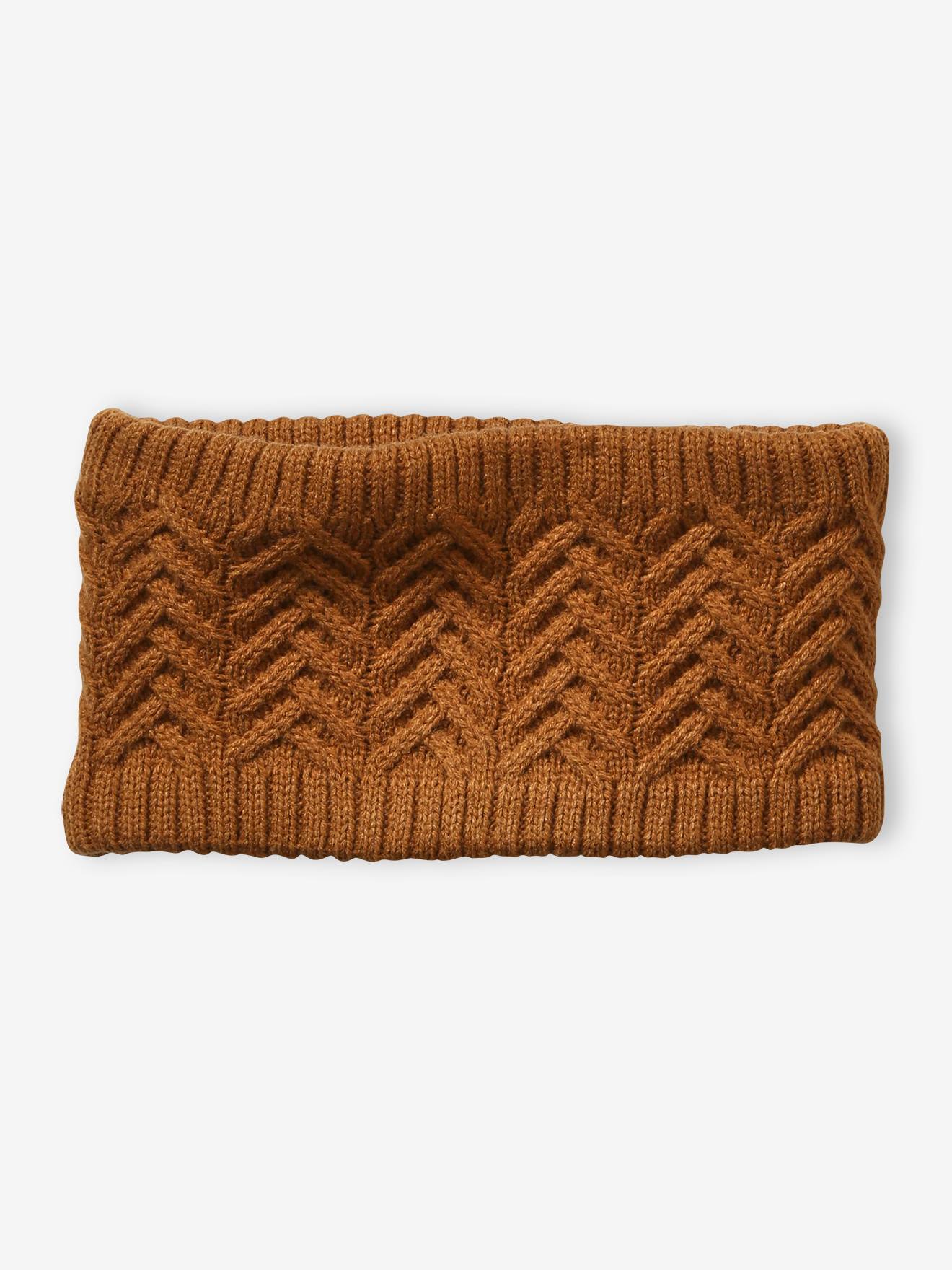 Snood jongens van gevlochten tricot camel