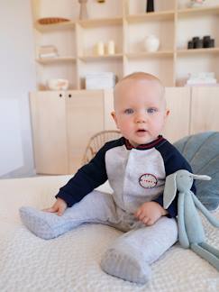 Baby-Pyjama, surpyjama-Molton babypyjama met opening aan de voorkant