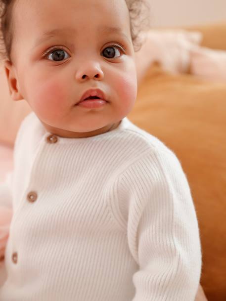 Set met shirt en broek voor baby's van tricot gechineerd lichtgrijs+leigrijs+saliegroen+wit - vertbaudet enfant 