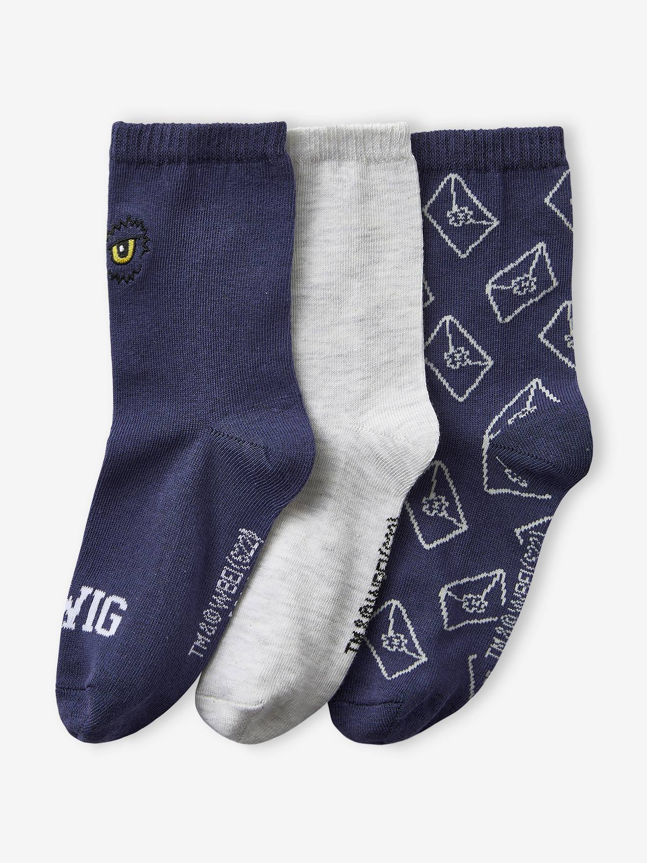 Set van 3 paar Harry Potter® sokken gechineerd grijs/blauw