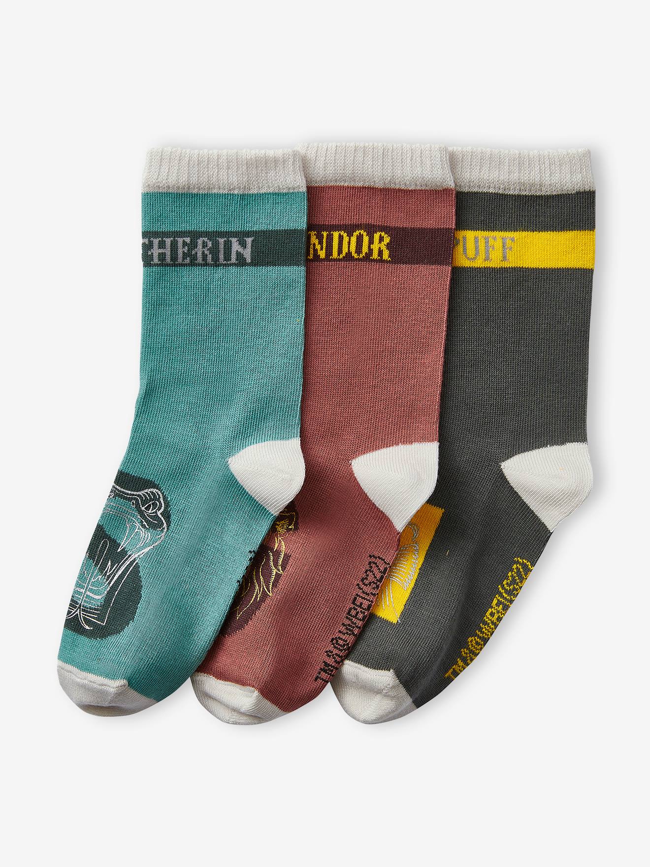 Set van 3 paar Harry Potter® sokken effen donkerrood