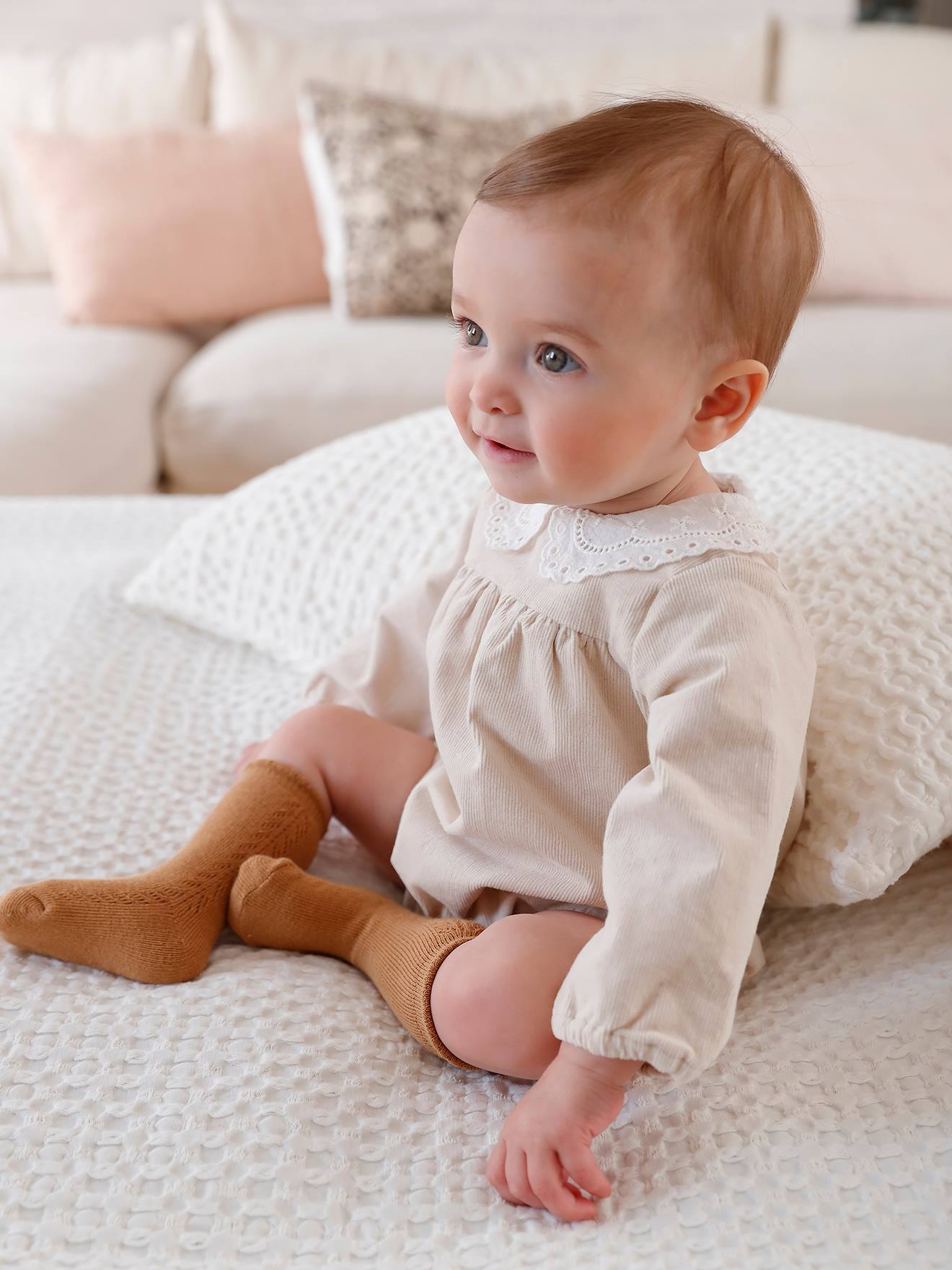 Babypyjama met lange mouwen beige
