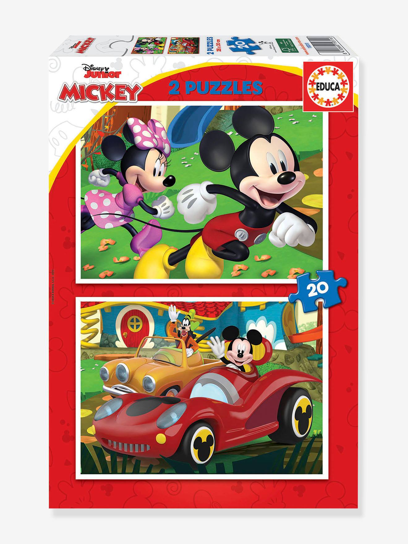 2 Puzzels 20 stukjes - Mickey Fun House - EDUCA rood
