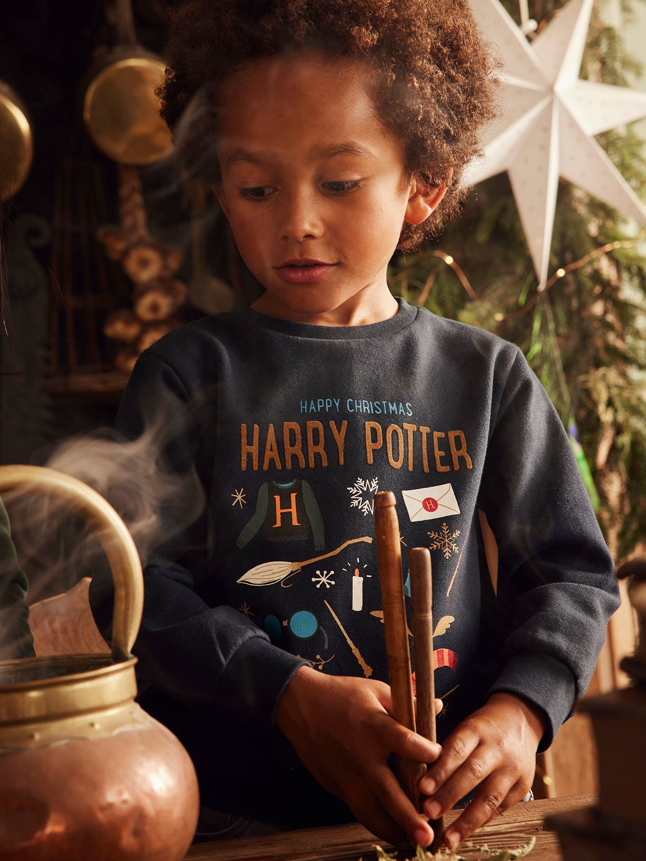 Harry Potter® kerstsweater voor meisjes marineblauw
