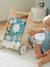 Loopwagen met houten remmen hout+rozen+wit - vertbaudet enfant 