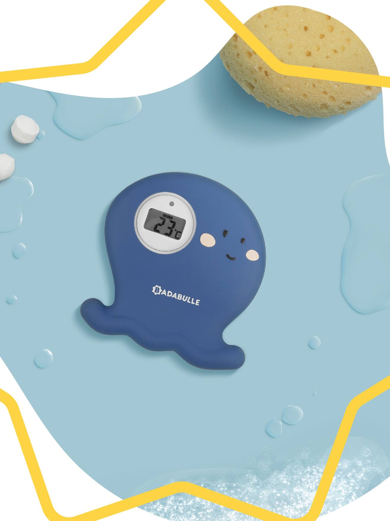 Bad- en sfeerthermometer BADABULLE Poulpe blauw afbeelding 1