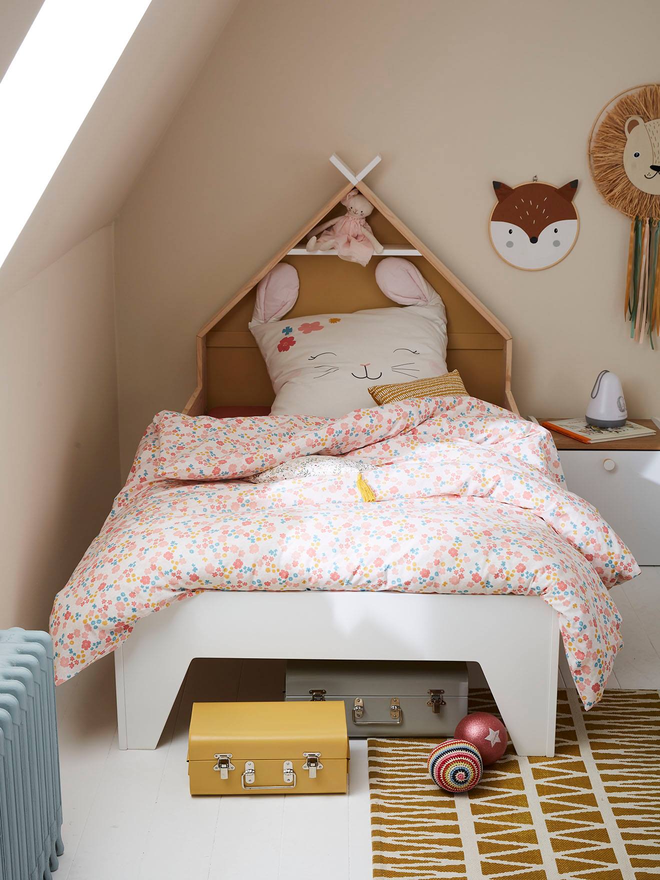 Kinderbed om te groeien TIPILI wit / kaki / oker