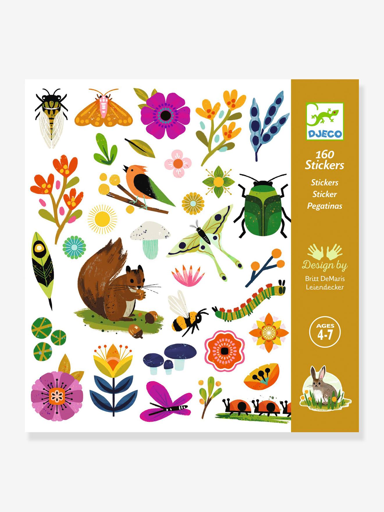 Djeco - Stickers Tuin / Garden - 160 sticker - 4 stickervellen (2 designs)