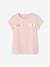 Iriserend gestreept sportshirt voor meisjes ecru+lila+roze (poederkleur) - vertbaudet enfant 