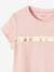 Iriserend gestreept sportshirt voor meisjes ecru+lila+roze (poederkleur) - vertbaudet enfant 