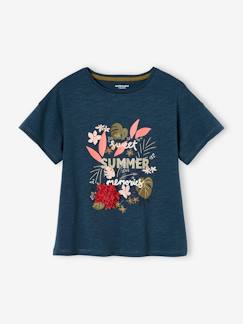 -Meisjes-T-shirt met frisou-animatie en iriserende details