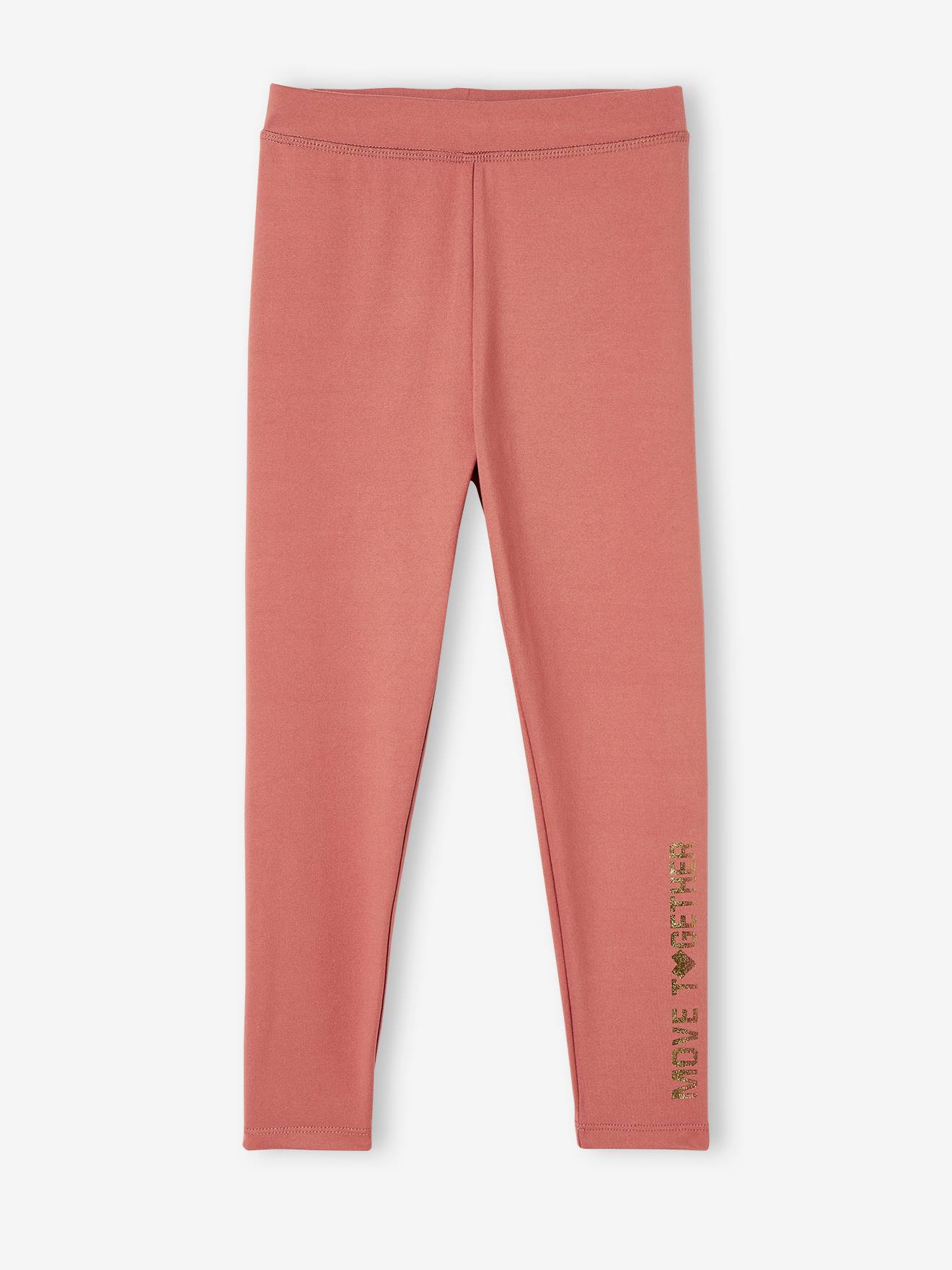 Sportlegging meisjes metalen inscriptie op de pijp terracotta