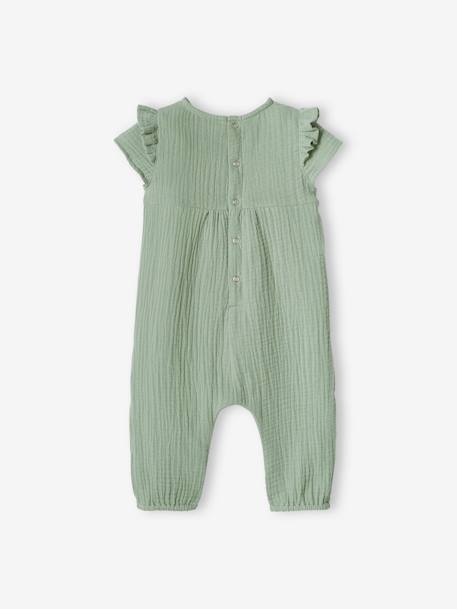 Babypakje van katoengaas ecru+lichtroze+saliegroen - vertbaudet enfant 