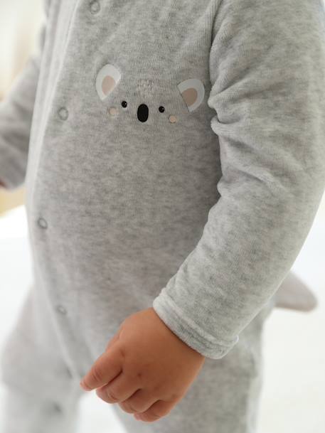 Fluwelen koala slaappakje baby gemêleerd grijs - vertbaudet enfant 