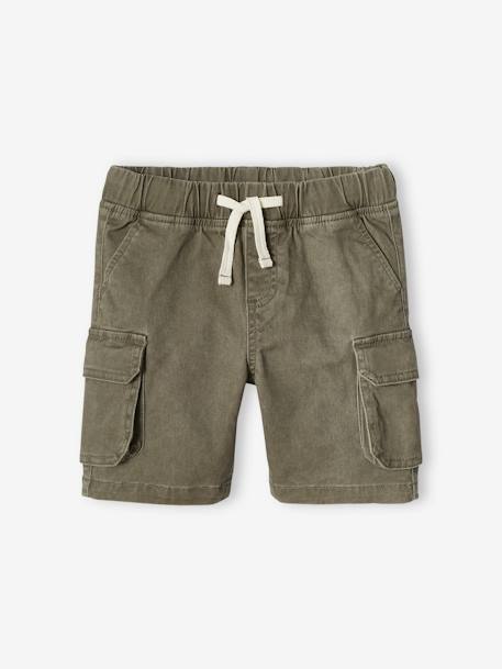 Gemakkelijk aan en uit te trekken battle short voor jongens beige+kaki+marineblauw+mintgroen - vertbaudet enfant 