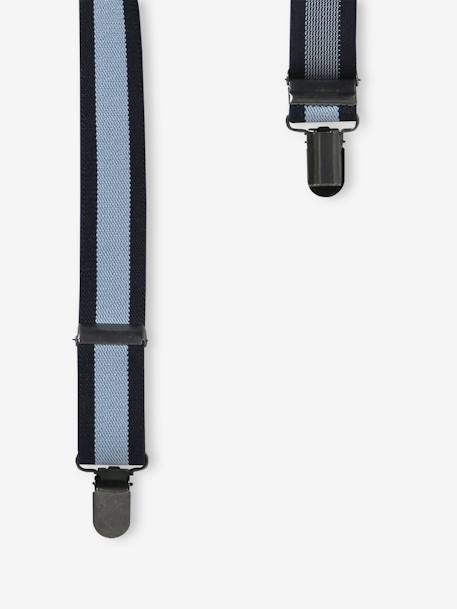Tweekleurige bretels voor jongens karamel+marineblauw - vertbaudet enfant 