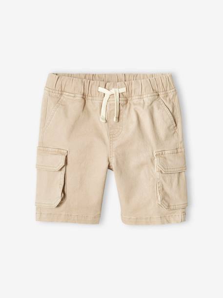 Gemakkelijk aan en uit te trekken battle short voor jongens beige+kaki+marineblauw+mintgroen - vertbaudet enfant 