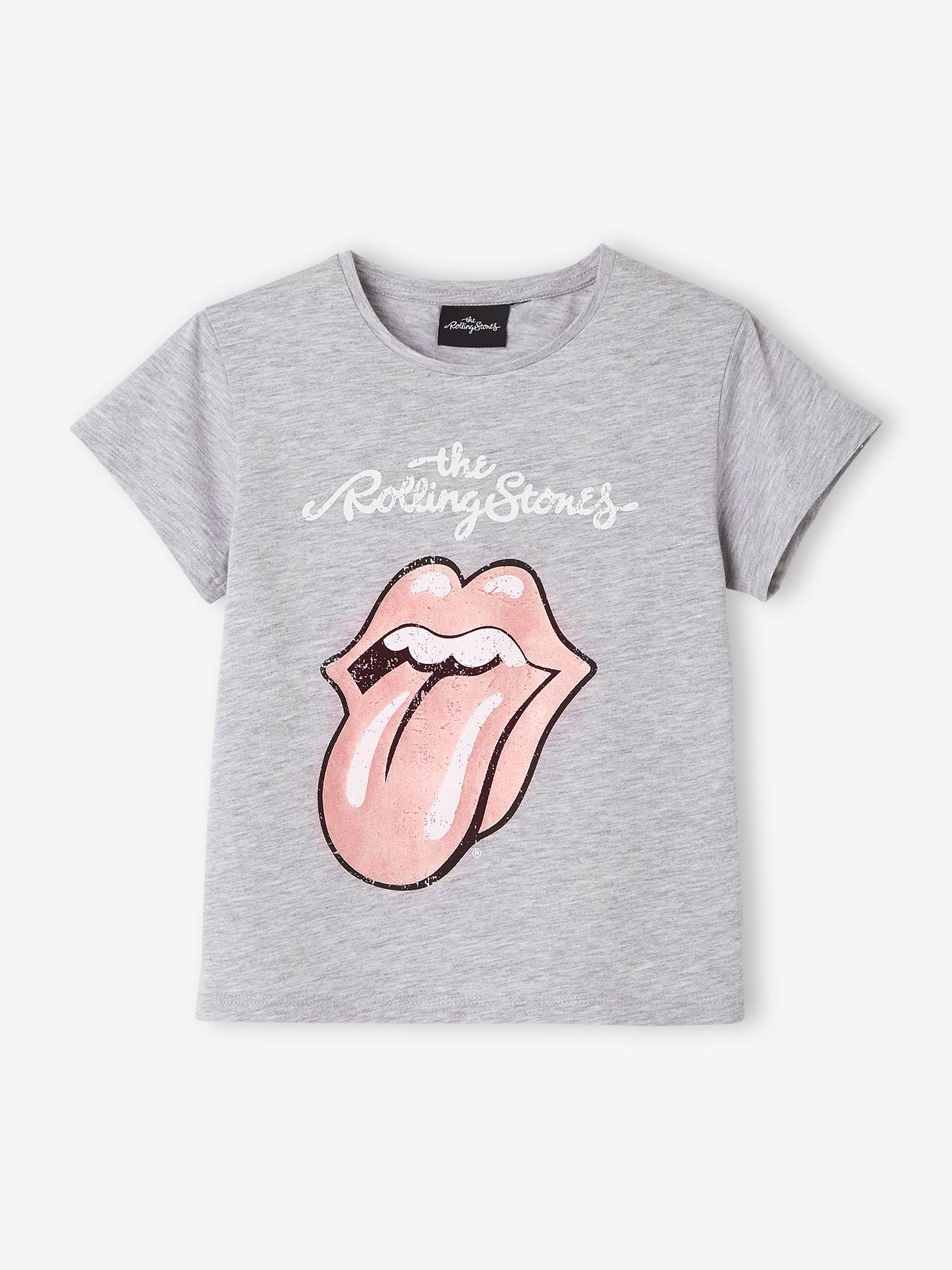 Meisjesshirt The Rolling Stones¨, met korte mouwen medium grijs gechineerd
