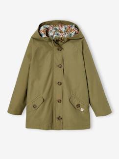 -Meisjestrenchcoat met capuchon