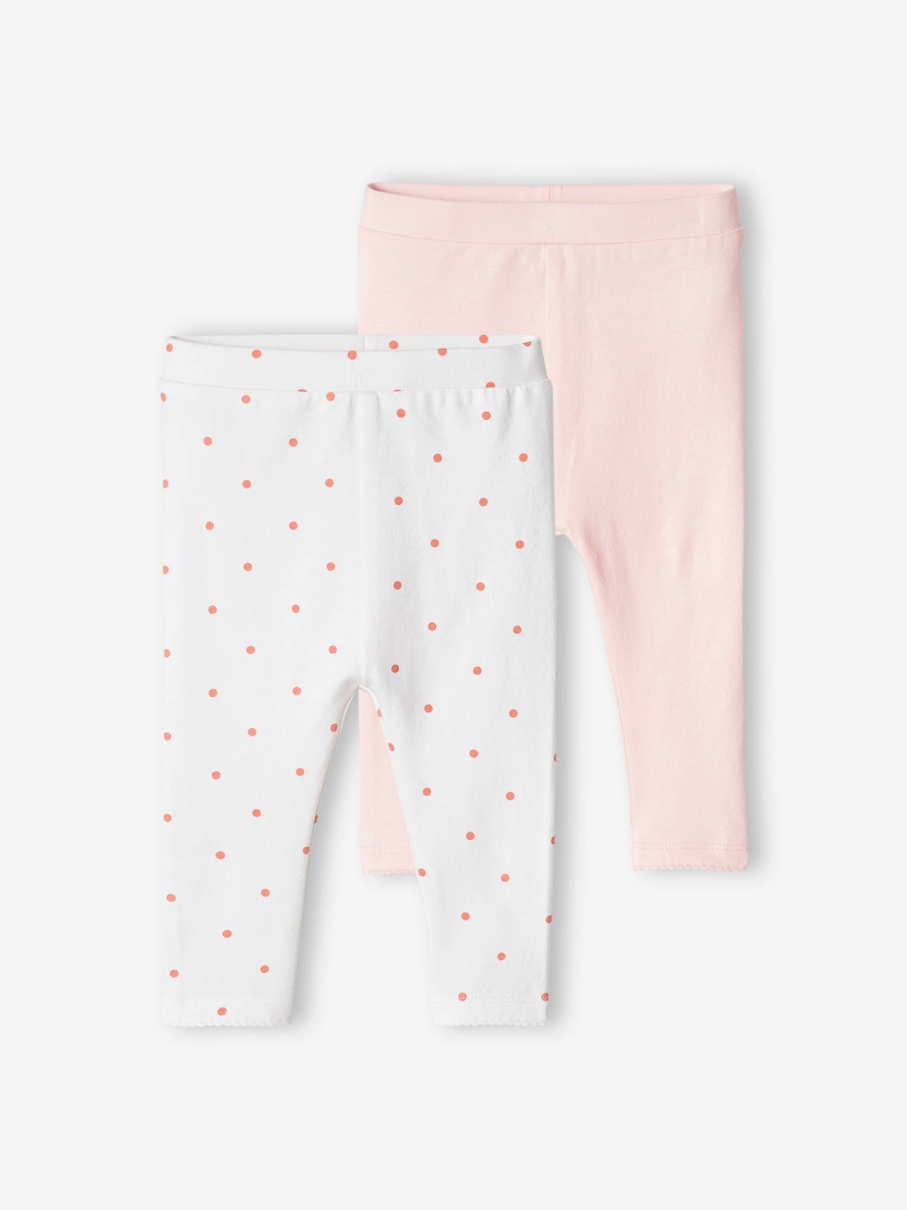 Set van 2 basic babyleggings lichtroze