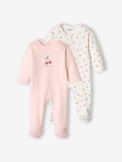 Baby-Pyjama, surpyjama-Set van 2 "kers" slaapzakken meisjes interlock