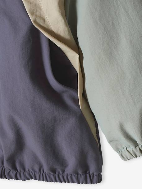 Windjack colorblock voor babyjongens blauwgroen+kameel - vertbaudet enfant 