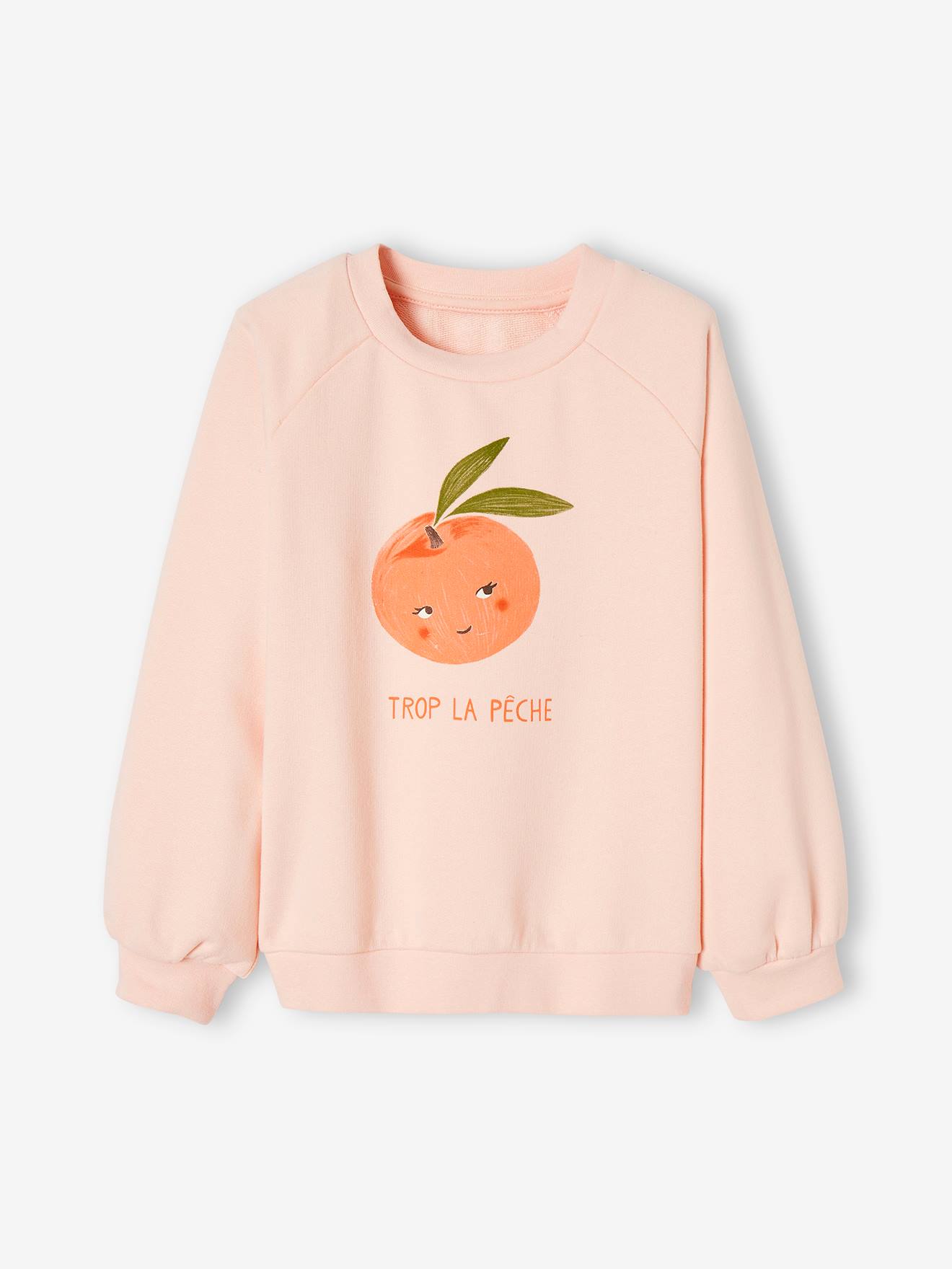 Meisjessweater met fruitprint lichtroze