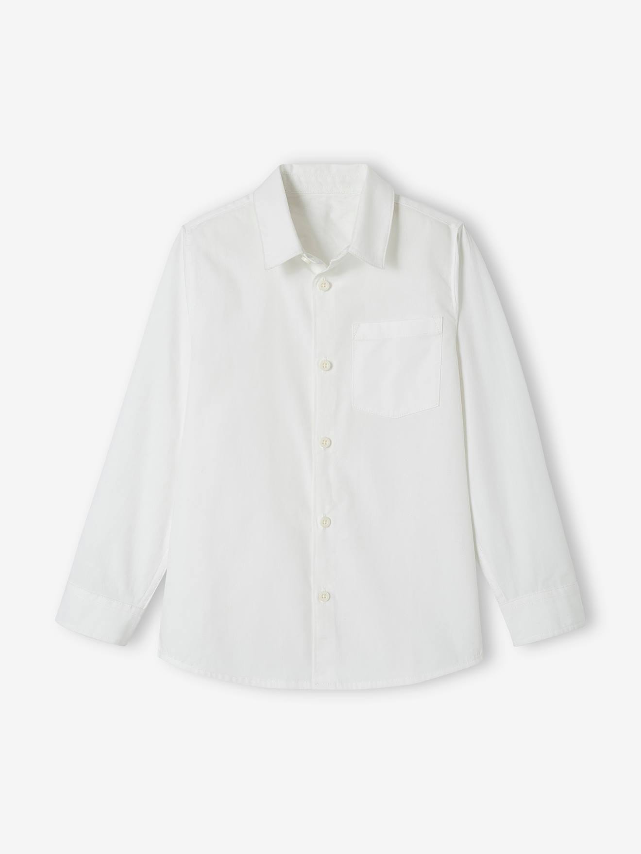 Overhemd voor jongens met lange mouwen wit