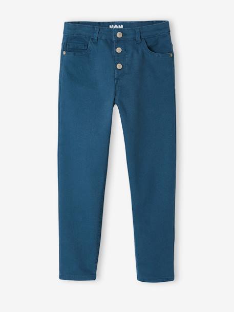 Broek met moms-pasvorm MorphologiK meisjes ecru+inktblauw+perzik - vertbaudet enfant 