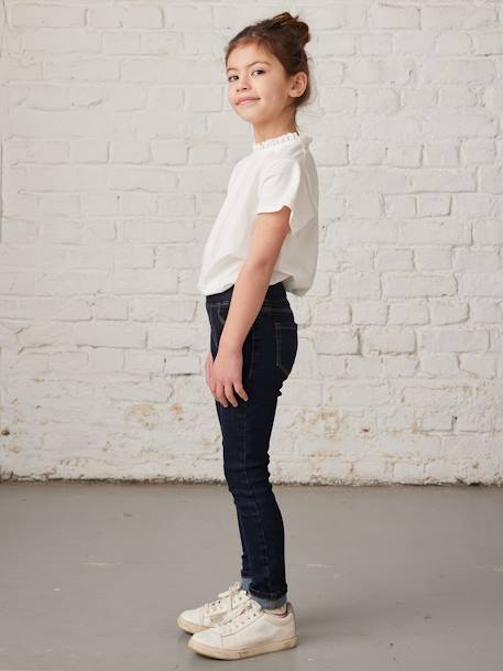 Treggingjeans Basics meisjes denimgrijs+double stone+jeansblauw+stone - vertbaudet enfant 