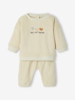 Baby-Babyset-Babysetje van badstof, sweater en broek
