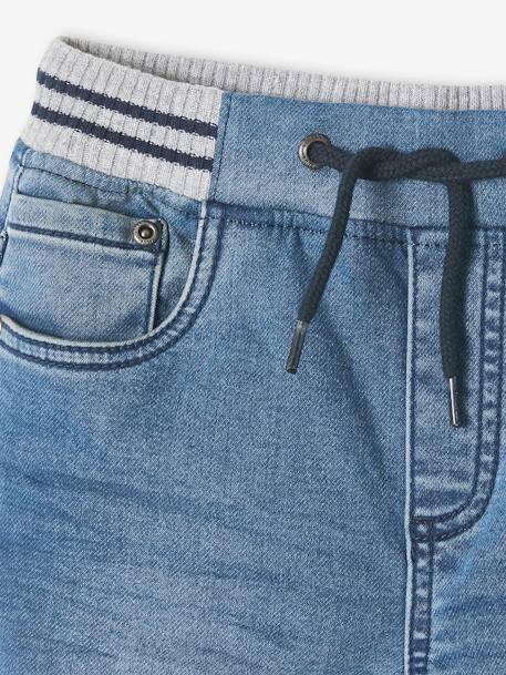 Rechte fleecebroek jongens denim look DARK GROSS+denim grijs+double stone+STONE MIDDEN+zwart denim - vertbaudet enfant 