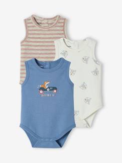 -Set van 3 mouwloze babyrompertjes