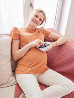 Zwangerschapskleding-T-shirt-T-shirt v oor de zwangerschap met korte mouwen