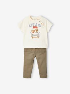 Baby-Babyset-Set shirt met korte mouwen en broek voor baby