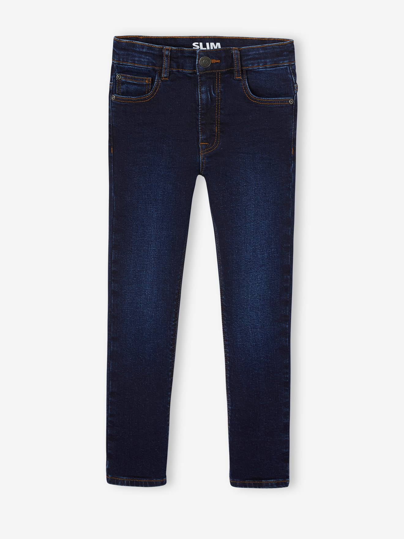 Slim fit jeans Basics jongens ongewassen denim