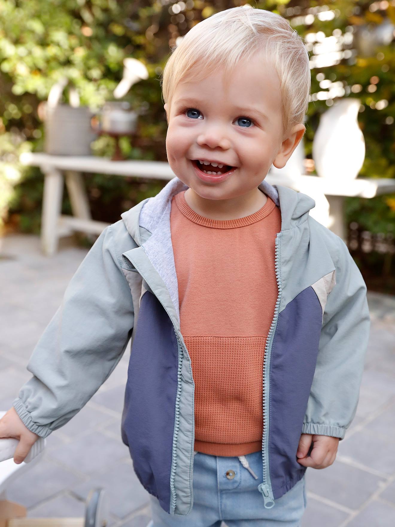 Babysweater met korte mouwen roest