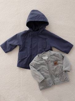 -3-in-1-parka voor baby met afneembaar vest in fleece