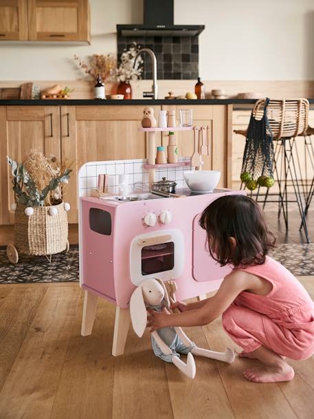 Napier bevestig alstublieft Gelukkig is dat Houten design keukentje - roze, Speelgoed
