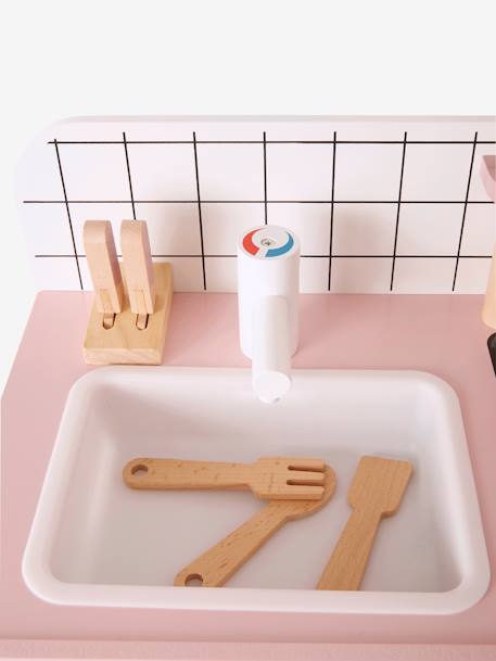 Houten design keukentje karamel+roze+wit - vertbaudet enfant 