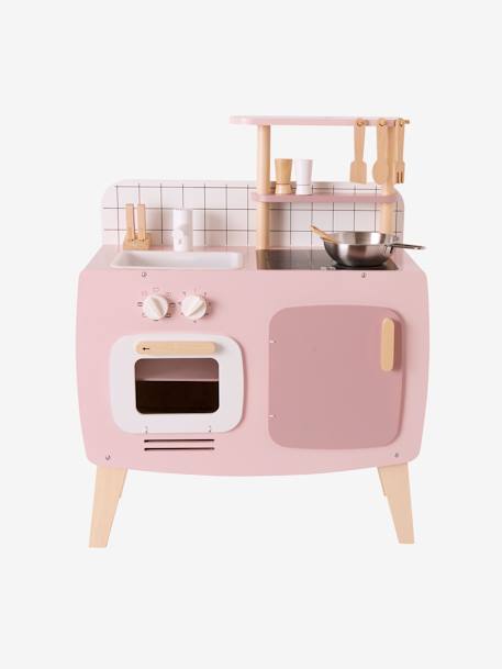 Houten design keukentje karamel+roze+wit - vertbaudet enfant 