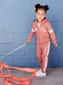 Meisje-Broek-Fleece sportbroek met strepen aan de zijkant voor meisjes