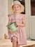 Bloemetjesjurk voor meisjes van katoengaas lichtblauw+pastelgeel+roze (poederkleur)+vanille - vertbaudet enfant 