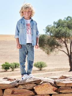 Jongens-Rechte losse jeans met patch effect voor jongens