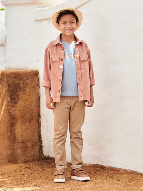 Gekleurde slim MorphologiK FIN jongens beige+grijsblauw+leiblauw+nachtblauw+smaragdgroen+terracottategel - vertbaudet enfant 