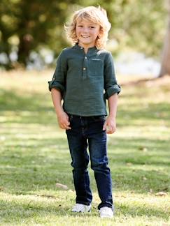 Jongens-Rechte jeans voor jongens MorphologiK "waterless" met heupomtrek SMALL