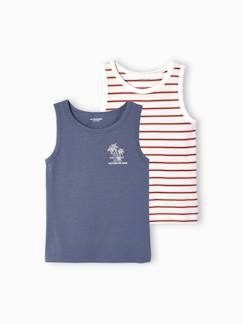 Set van 2 onderhemden voor jongens thema palmboom  - vertbaudet enfant