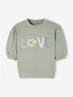 Meisje-Trui, vest, sweater-Sweatshirt "love" voor meisjes met korte pofmouwen