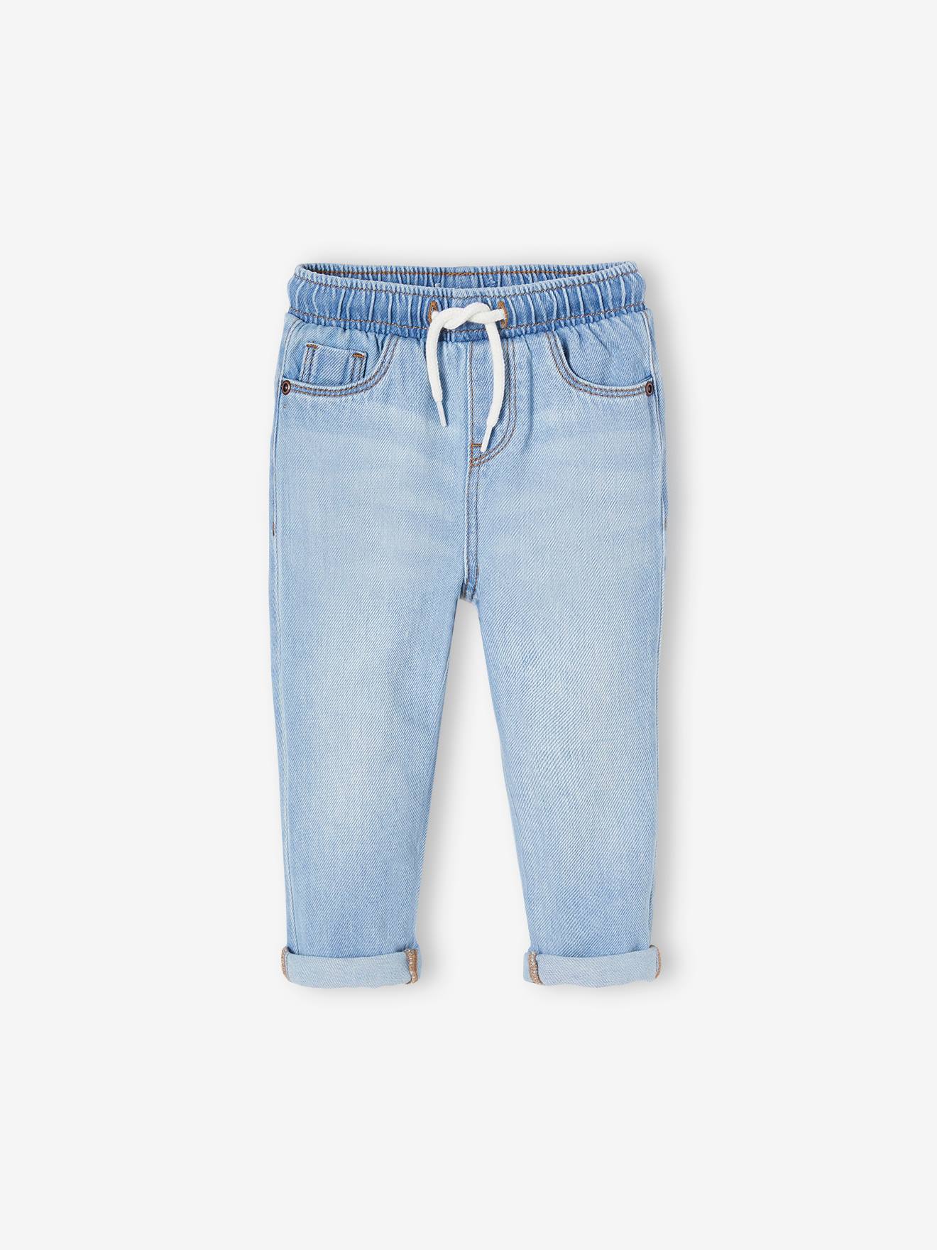 Denim babybroek met elastische tailleband double stone