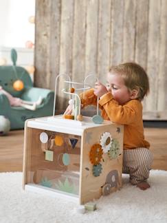 Speelgoed-Eerste levensjaren-Grote houten multi-activiteitenkubus HANOÏ